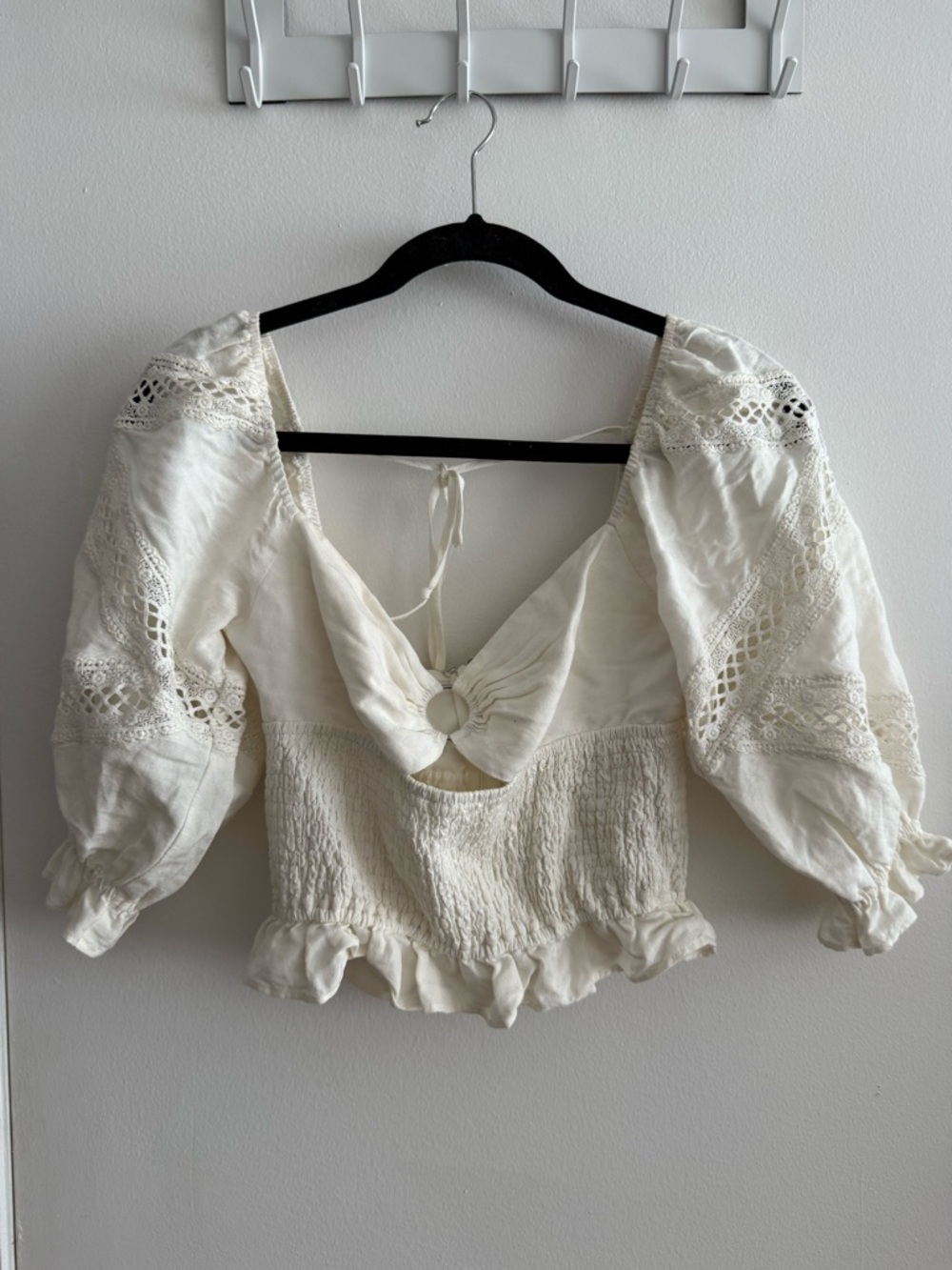 Cami NYC Lace-Detail Blouse with Smocked Waist